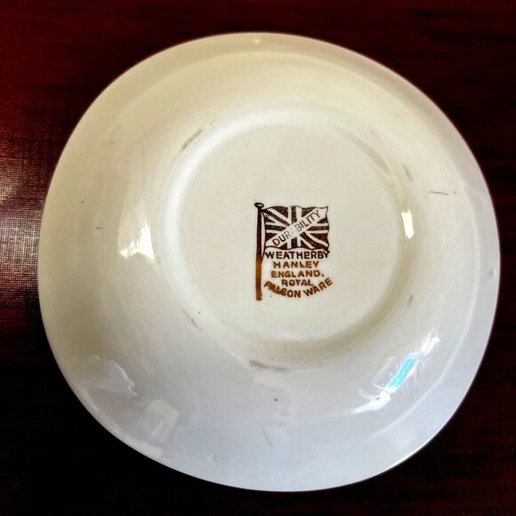 Weatherby Hanley England Royal Falcon Ware Cat Trinket Dish Plate Vintage - Picture 6 of 7